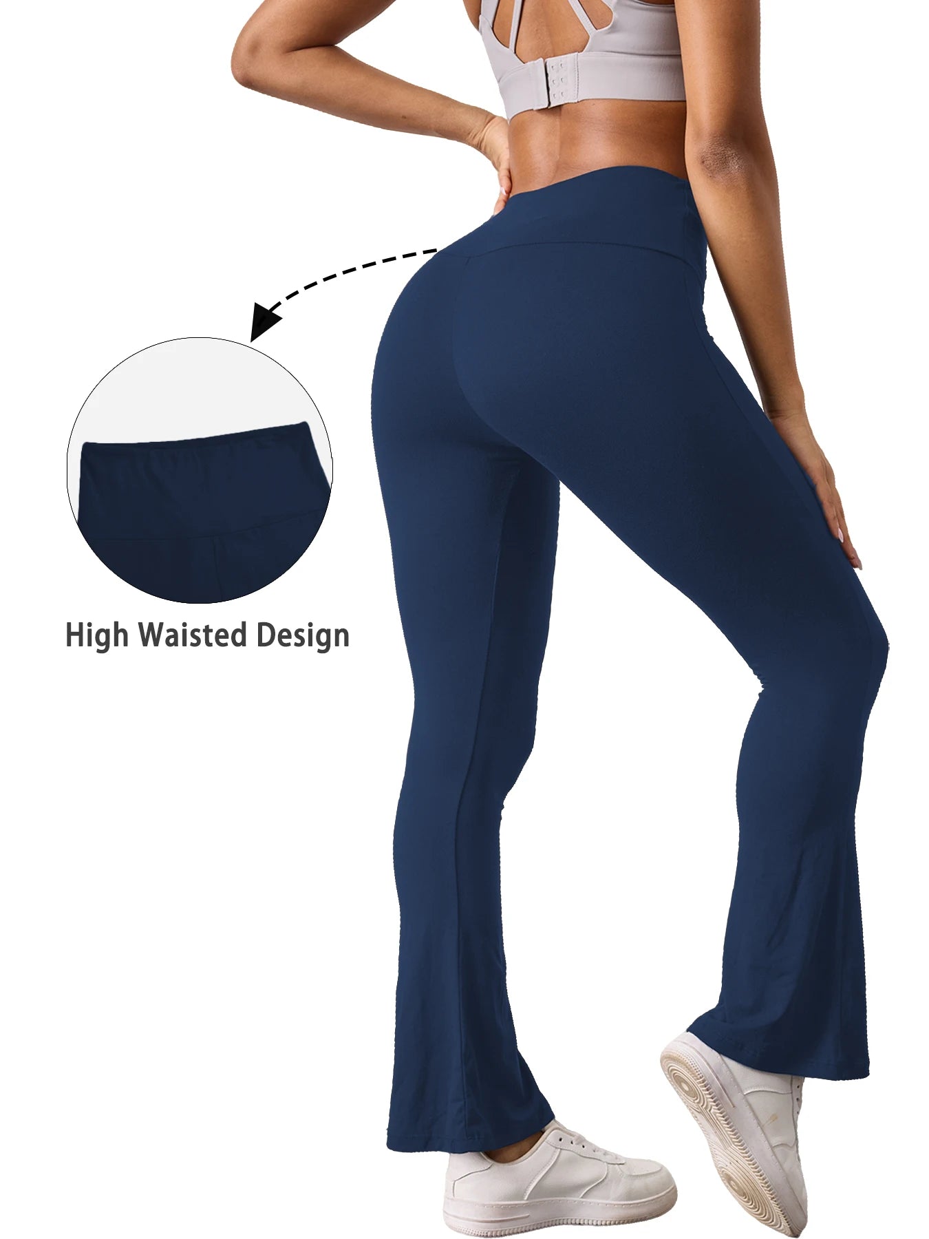 Legging Évasé Taille Haute Gainant – Yoga & Fitness, Ultra Doux