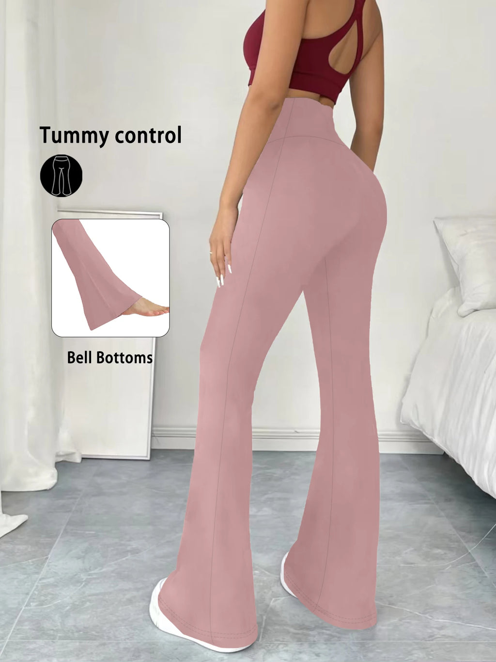 Legging Évasé Taille Haute Gainant – Yoga & Fitness, Ultra Doux