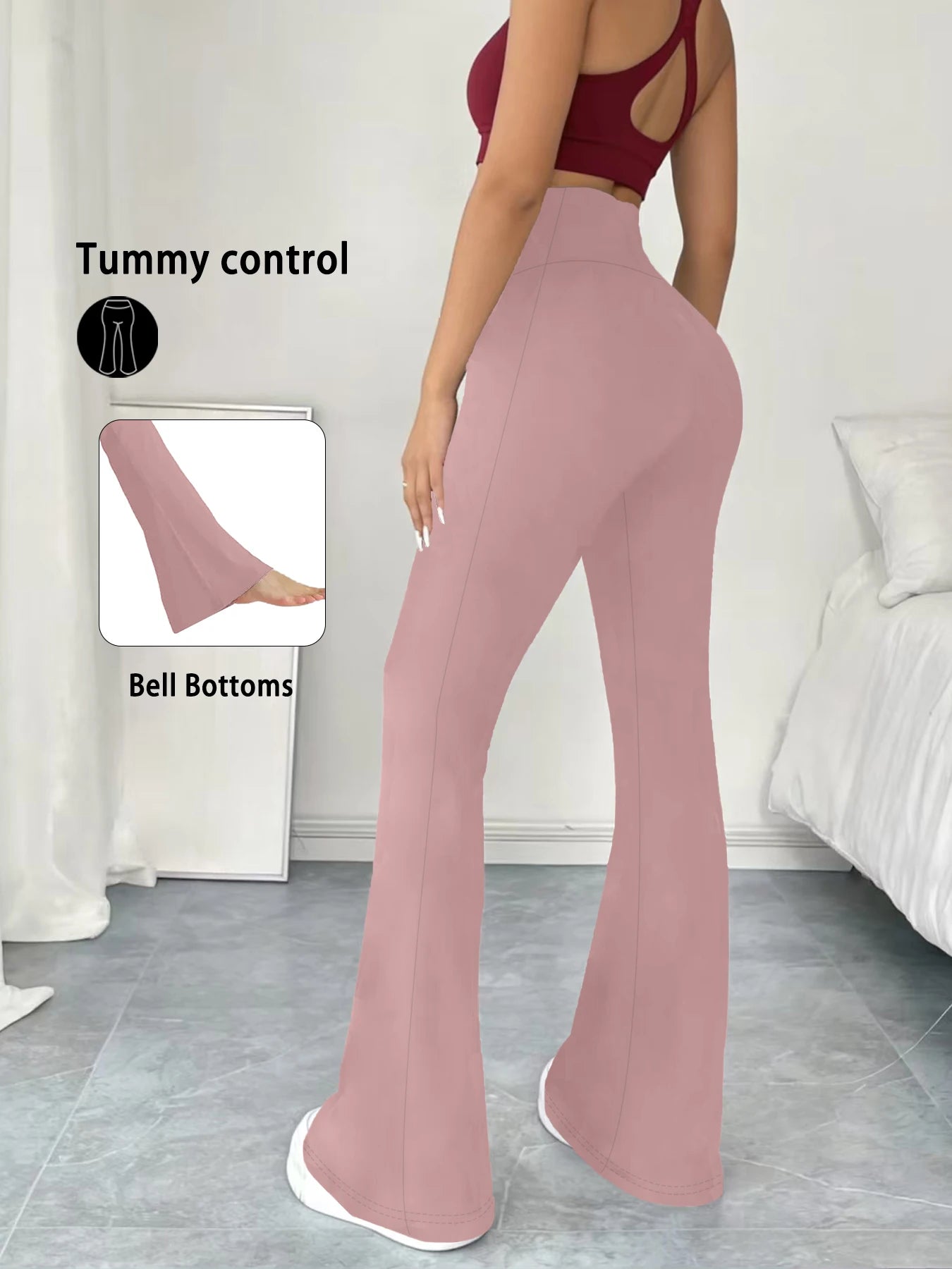 Legging Évasé Taille Haute Gainant – Yoga & Fitness, Ultra Doux