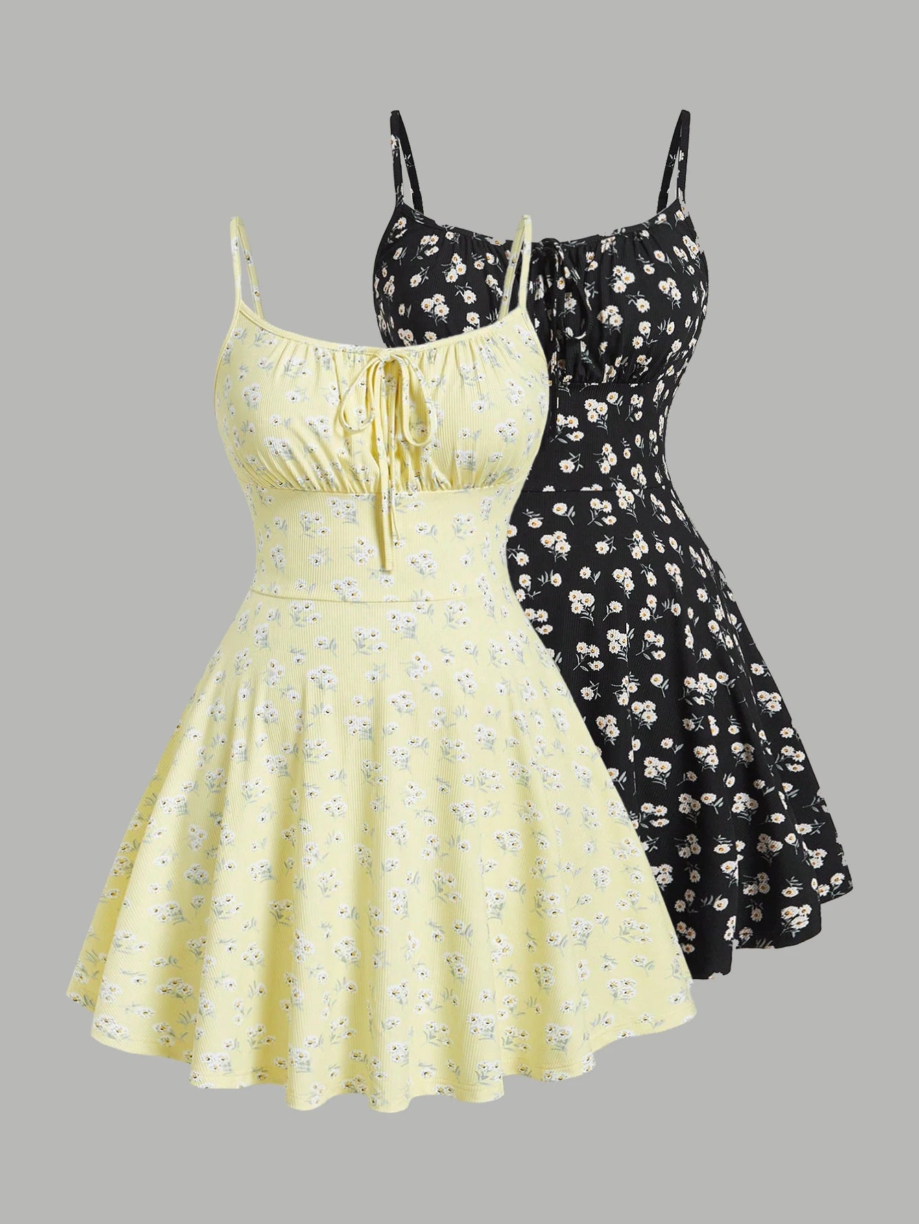Robe Camisole Florale Élégante Femme – Mini, Bretelles Fines & Style Casual Été