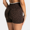 Short Sport Imprimé Léopard Femme – Taille Haute, Sans Coutures, Gainant