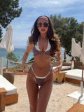 Bikini Imprimé Pois Femme – Triangle Halter & Bas Taille Basse Été 2026