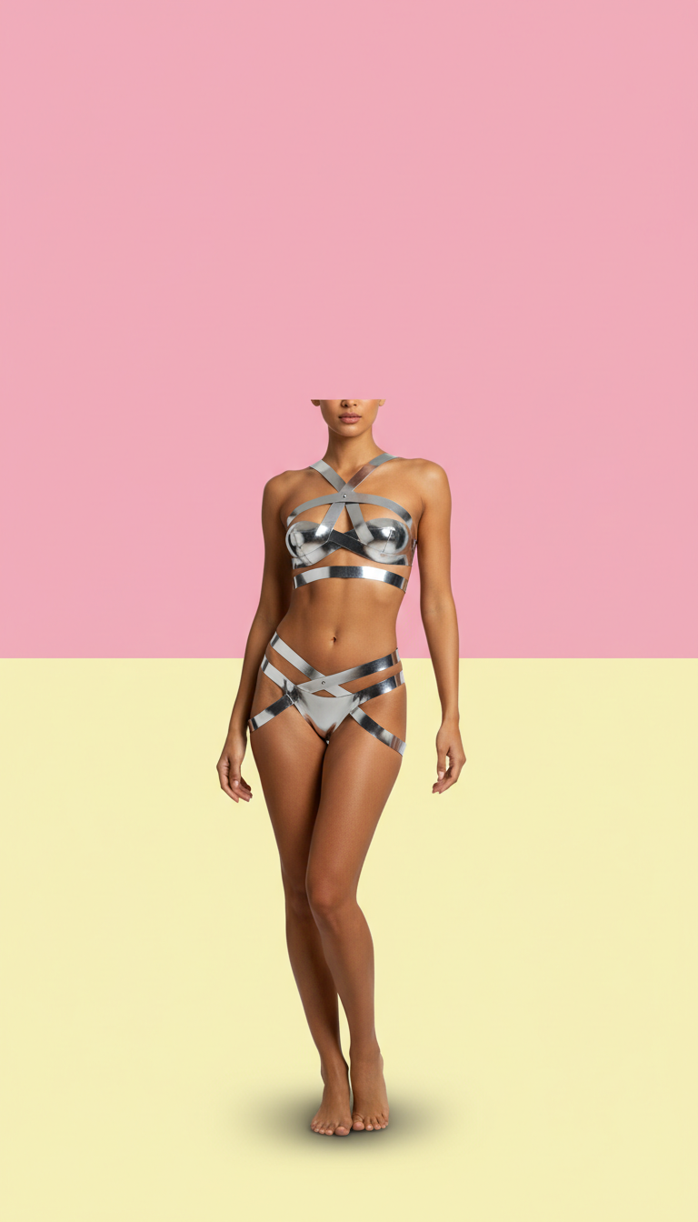 crop top à bretelles chrome